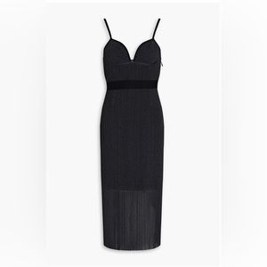 HERVÉ LÉGER
Metallic ribbed-knit midi dress